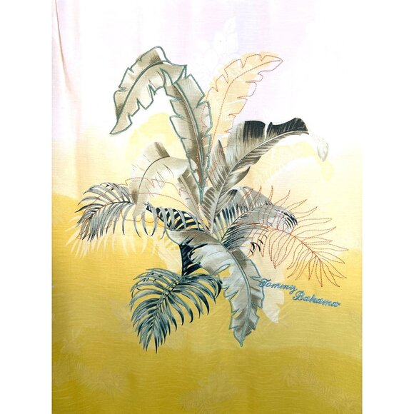 Tommy Bahama Mens Shirt Size XL 100% Silk Tropical Floral Textured Yellow Stitch - Picture 7 of 10